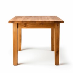 A wooden table, isolated on a white background