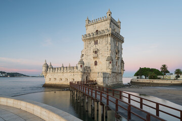 Torre de Belém, Fluss Tajo, Lissabon, Portugal - obrazy, fototapety, plakaty