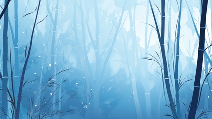 Background with bamboo forest in Arctic Blue color