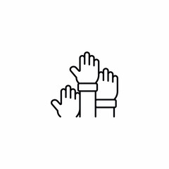 Hands Up Raise Vector Icon Sign Symbol