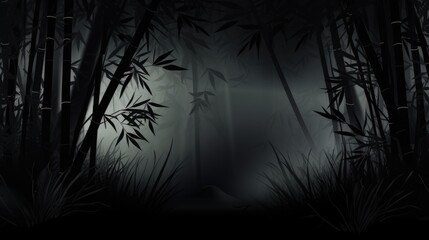 Background with bamboo forest in Jet Black color