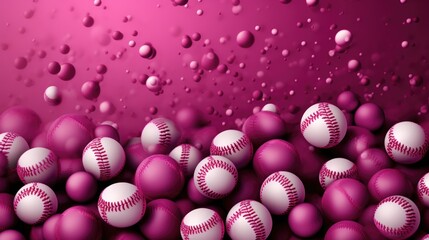 Background with baseball in Magenta color.