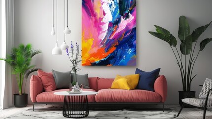 abstract bohemian oil painting  