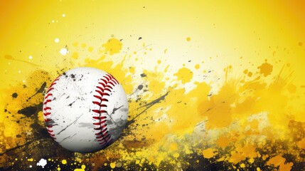Background with baseball in Yellow color.