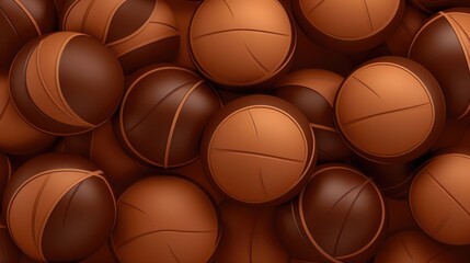 Background with basketballs in Mocha color.