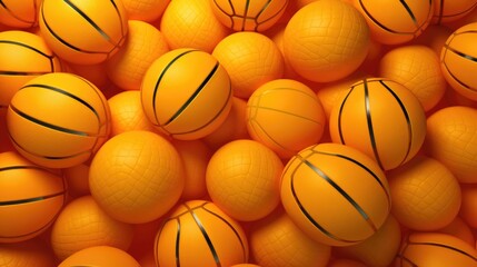 Background with basketballs in Saffron color.