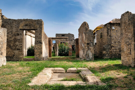 The Casa della Parete Nera, or House of the Black Wall, is a well-preserved house in the Roman city of Pompeii
