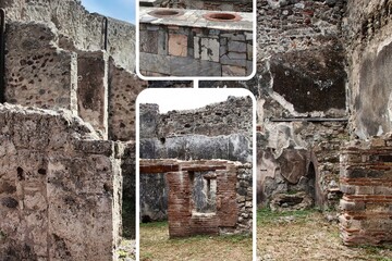 The beautiful Roman city of Pompeii destroyed by the eruption of the Vesuvius Volcano and perfectly preserved.