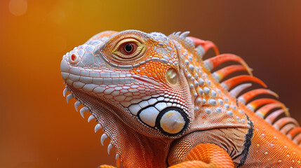 a close up of a lizard's head with a blurry background and a blurry background behind it.