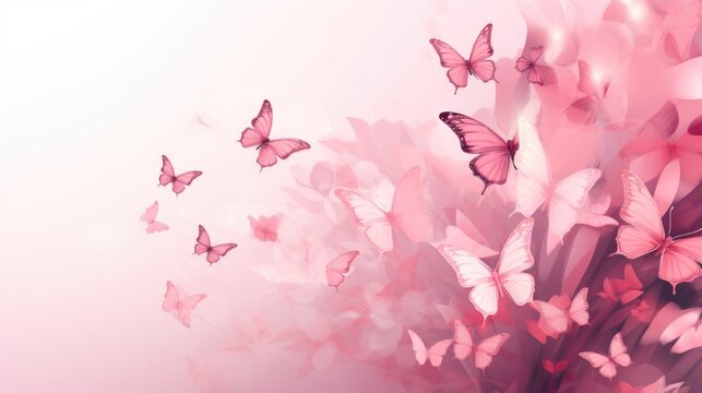 Background with butterflies in Pink color