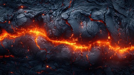 a close up of a lava texture with bright orange fire coming out of the top of the lava and the bottom of the lava.
