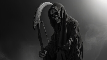The Reaper: A Grim Harvest. Generative AI - obrazy, fototapety, plakaty