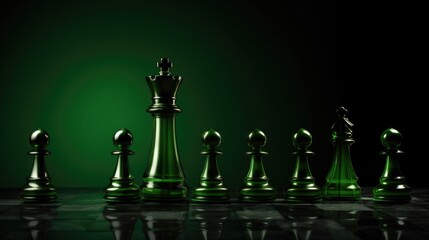 Background with chess pieces in Dark Green color