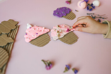 A child sculpts from plasticine, an idea for an activity