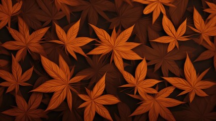 Background with Coffee Brown marijuana leaves
