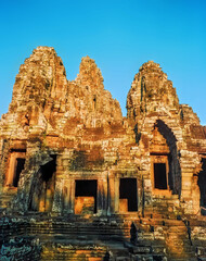 Stone ruins of the Bayon temple, Angkor Wat, Cambodia