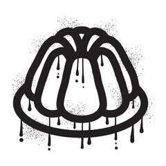 Jelly pudding graffiti with black spray paint