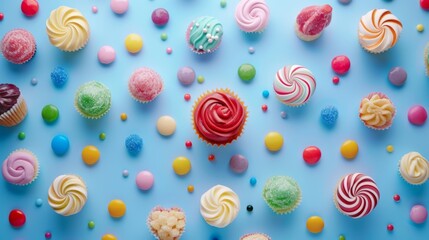 colorful sweets, sweets composition generative ai