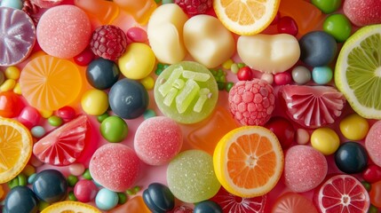 Fototapeta na wymiar colorful sweets, sweets composition generative ai