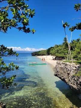 Beautiful sand beach on the island of Siquijor, Philippines