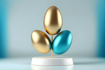Minimal abstract product background for Easter. 3D rendering