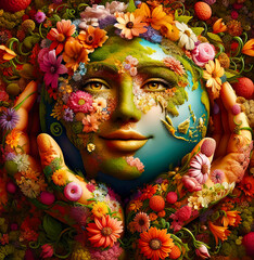Conceptual image of a woman representing Mother Nature