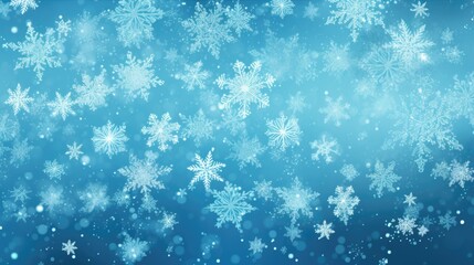 Fototapeta na wymiar Background with snowflakes in Cyan color.