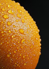 Close Up of Orange With Water Drops