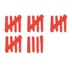 Obraz premium red tally mark