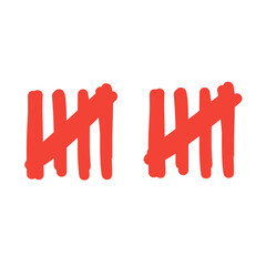 red tally mark