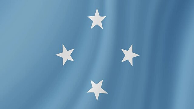Federated States of Micronesia Waving Flag. Realistic Flag Animation.