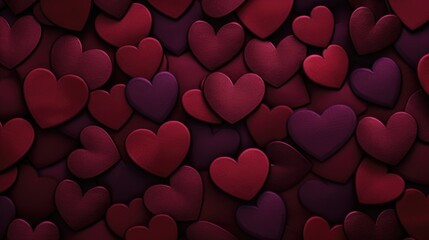 Burgundy Color Hearts as a background