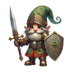 Celtic Warrior Gnome Illustration, watercolor
