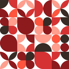 Geometric trendy pattern. Modern colorful background with simple elements. Retro texture with basic geometric shapes. Print design, minimalist poster cover. Vector illustration