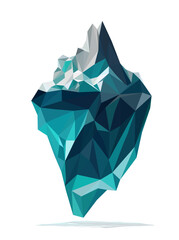 Abstract Ice berg mountain polygon and low poly modelling vector