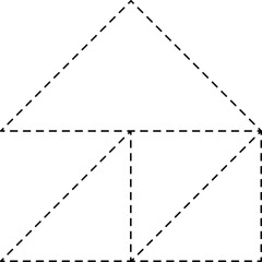 Set of triangle dashed line. Graphic elements
