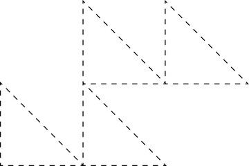 Set of triangle dashed line. Graphic elements
