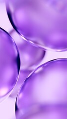 Essential cosmetic oil bubbles floating in water. Purple liquid sphere shaped, fluid flow background. Moisturizing hydrating collagen cream. Skin care serum beauty care vitamin concept 3d illustration