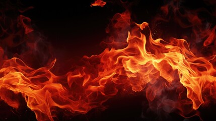 Fire background black isolated over perfect