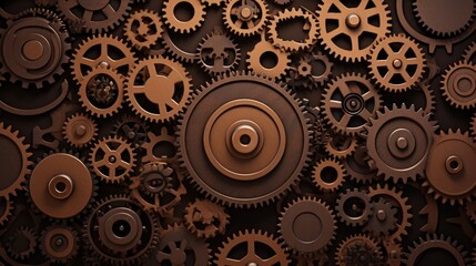 Gears Background in Brown color