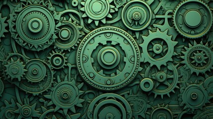 Gears Background in Pista Green color