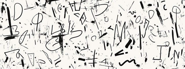 ultra minimalistic grungy random doodle strokes and letter hand drawn notes texture