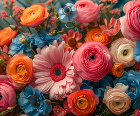 Obraz na płótnie Canvas dreamlike wallpaper of vibrant flowers 