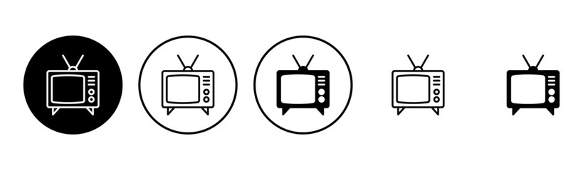 Tv icon set. television icon vector - obrazy, fototapety, plakaty