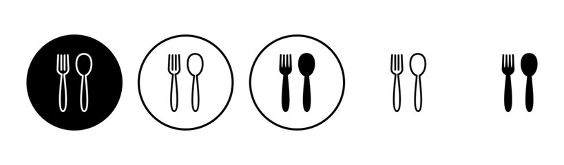 spoon and fork icon set. spoon, fork and knife icon vector. restaurant icon - obrazy, fototapety, plakaty