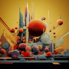 Fototapeta na wymiar 3d render of abstract art background