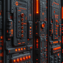 Science-fiction technological wall background
