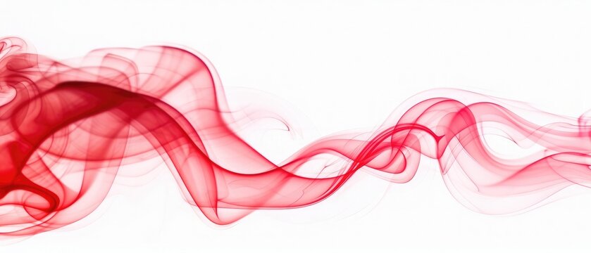 swirling movement of red smoke group, abstract line Isolated on white background © Asma