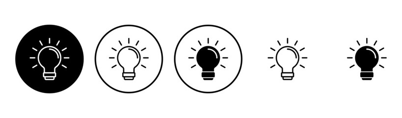 Lamp icon set. Light bulb icon vector. idea symbol.