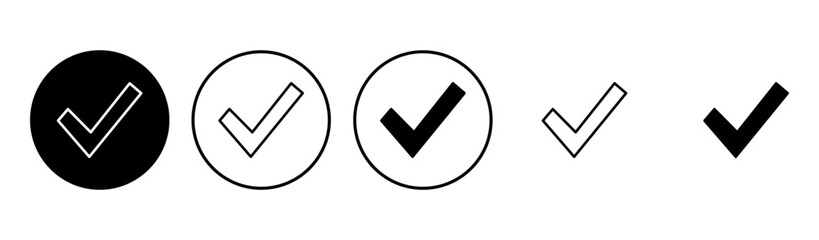 Check mark icon set. Check mark icon. Tick mark symbol vector